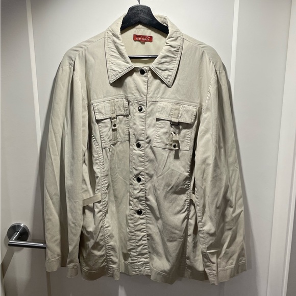 Dalia Sport Cream Utility Cargo Button Up Long Sleeve Women’s Shirt Vintage 16 - Picture 2 of 8